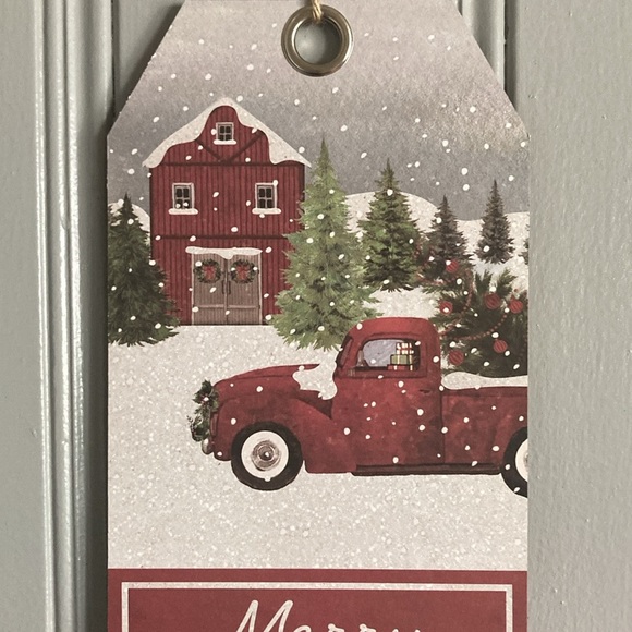 NWT Beautiful Rustic Farmhouse Glittered ❄️ Merry Christmas Farmtruck Decor Sign - Picture 6 of 15